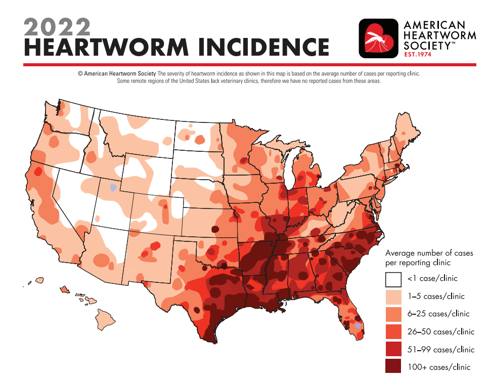 heartworm incidence map