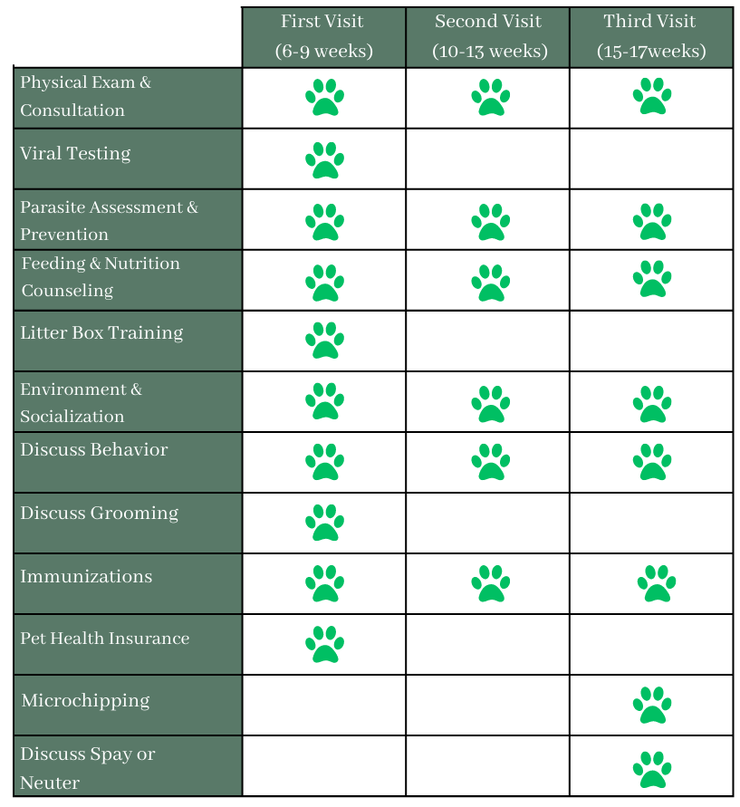 kitten chart