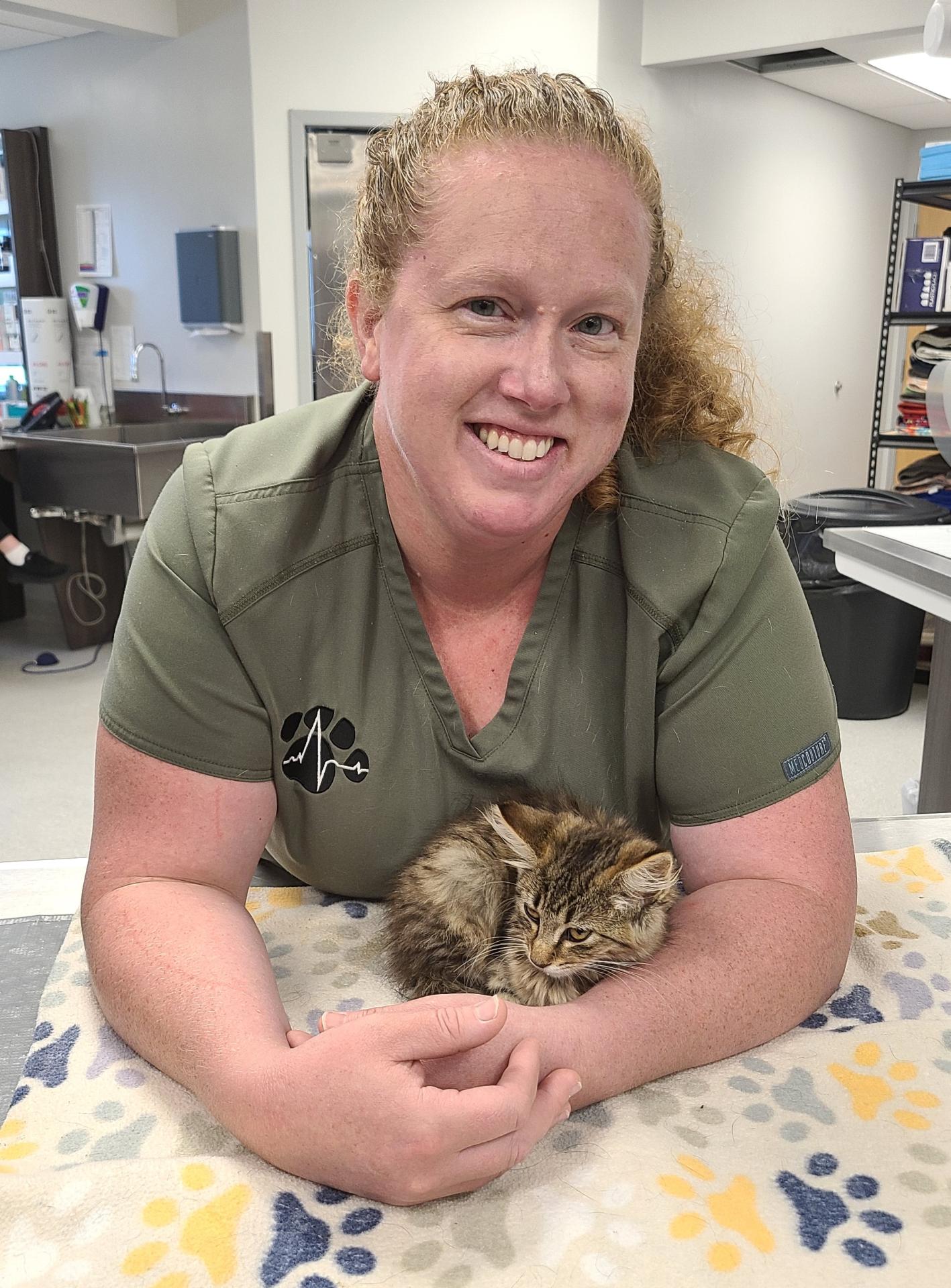 michelle holding a kitten